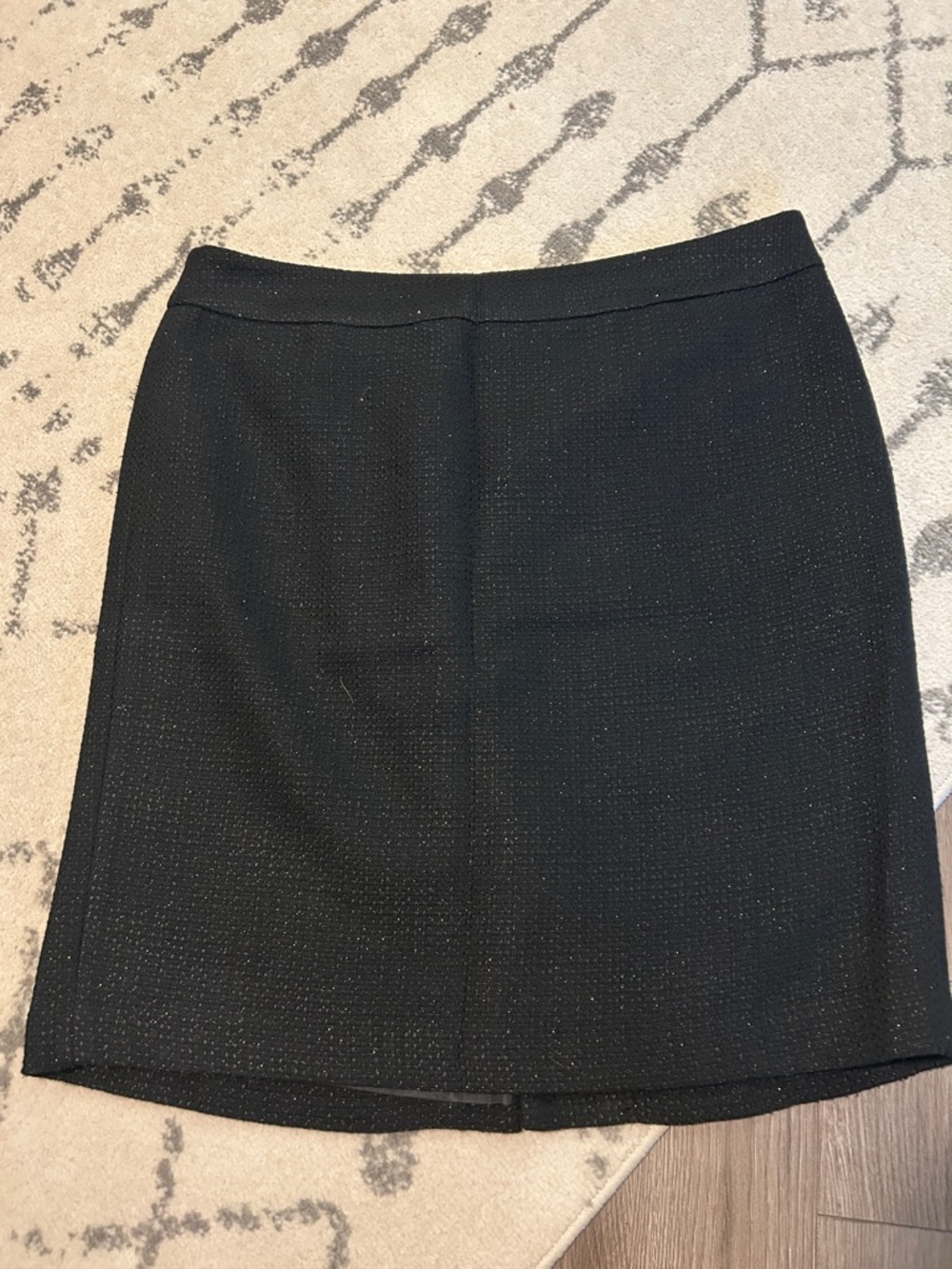 Ann Taylor Black Textured Pencil Skirt